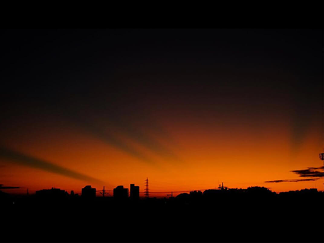 夕焼けの風景写真